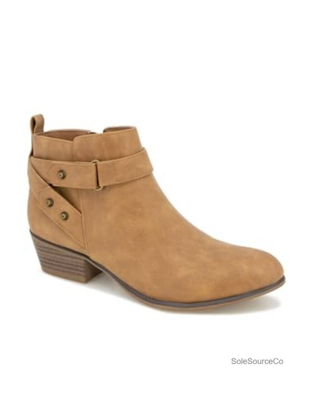 Unionbay Tilly Ankle Boots Womens Cuban Heel PU Leather Zip Almond Toe Memory